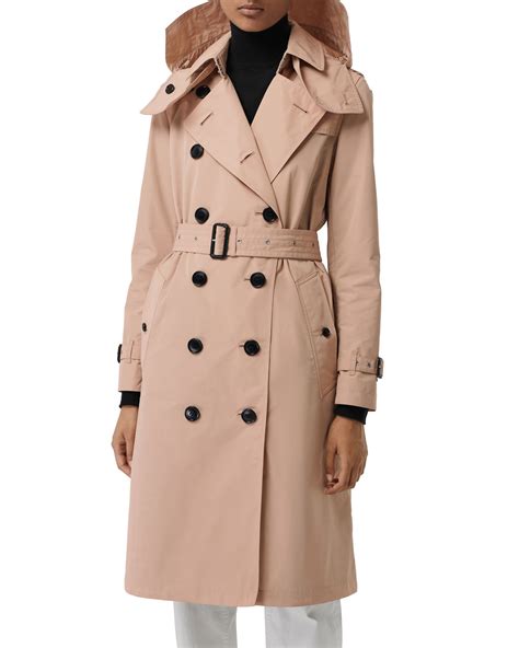 detachable hood taffeta trench coat burberry|burberry kensington trench coat.